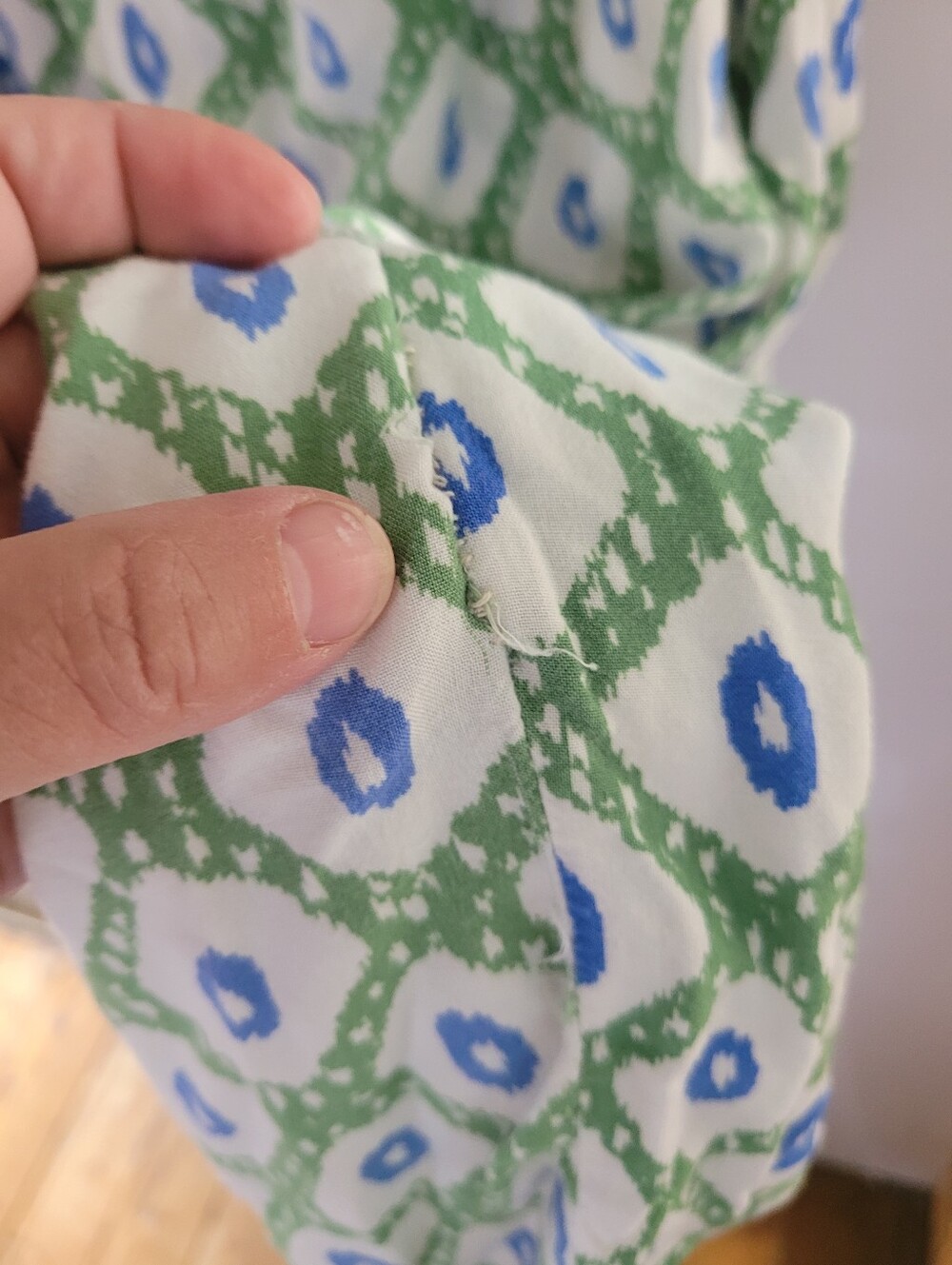 Jaclyn Intimates 1X Green & Blue Geometric Button-Front Pajama Set - Picture 3 of 9
